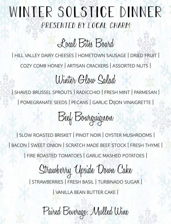 Winter Solstice Menu